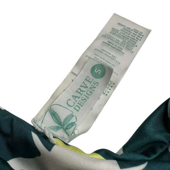 CARVE DESIGNS Polka Dot Floral Tropical Reversible Swimsuit Top Women's Size S - Picture 5 of 6